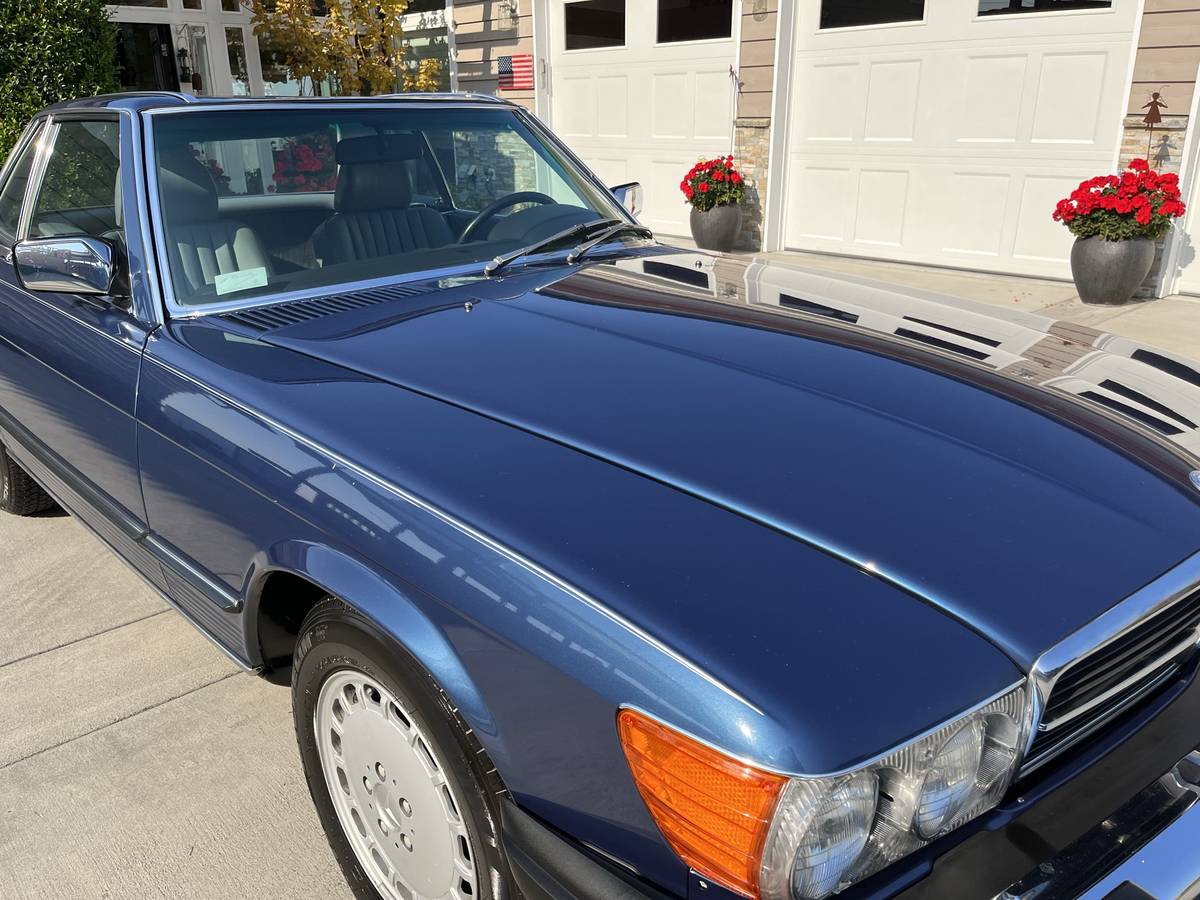 1986 mercedes 560sl 560 sl midnight blue one owner low miles mileage original for sale classifieds 3