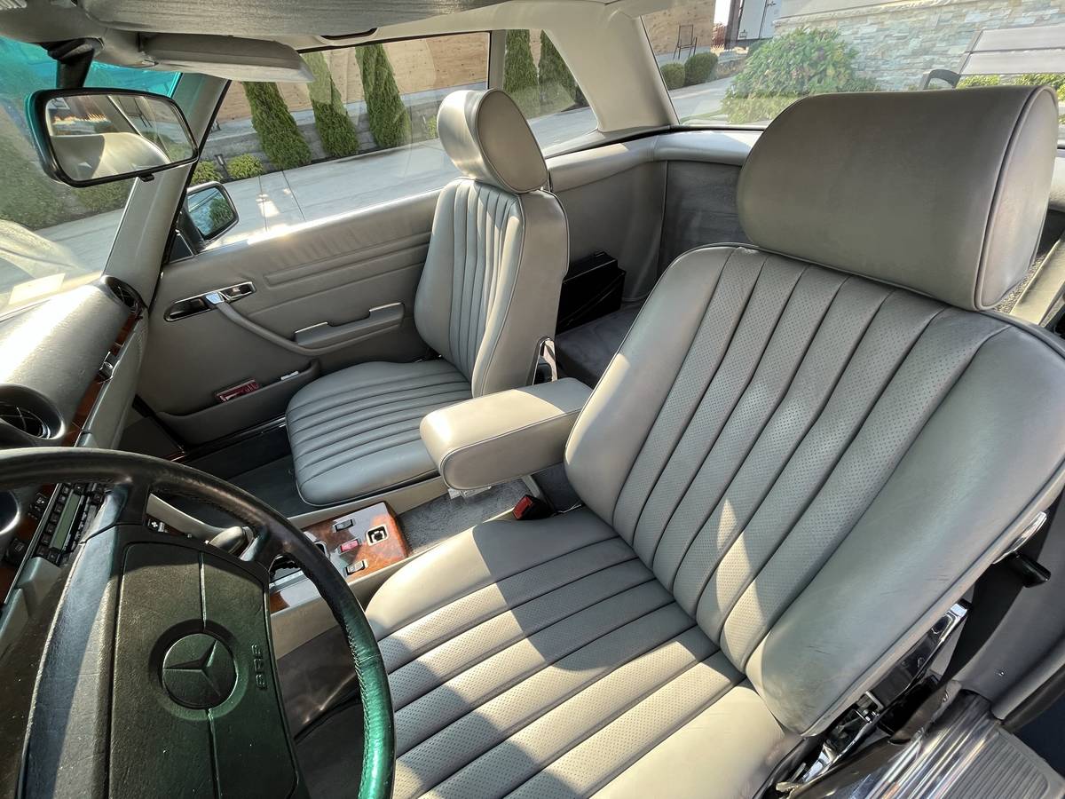 1986 mercedes 560sl 560 sl midnight blue one owner low miles mileage original for sale classifieds white grey interior 1