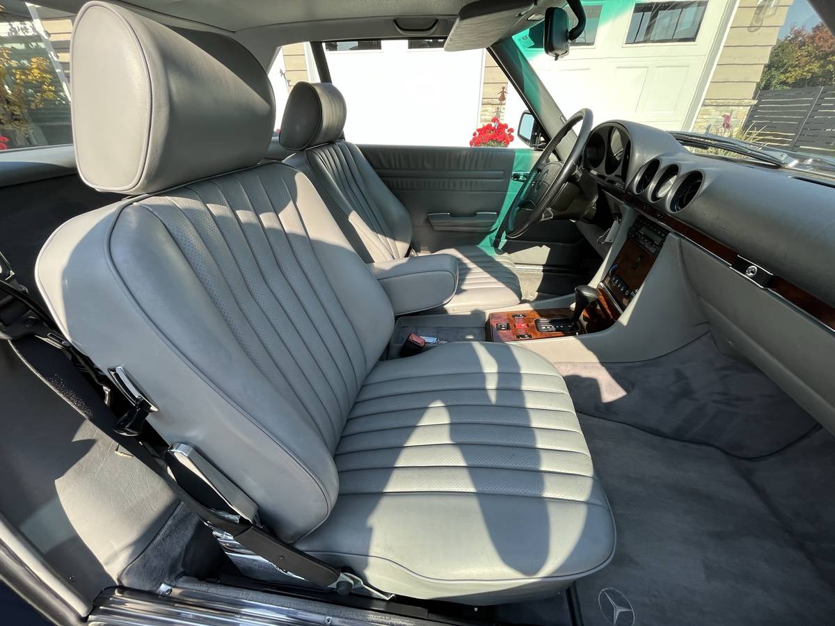 1986 mercedes 560sl 560 sl midnight blue one owner low miles mileage original for sale classifieds white grey interior 2